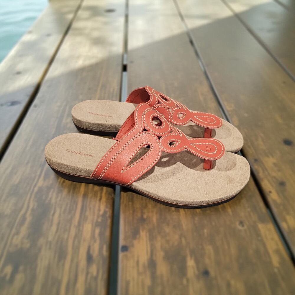 CROFT & BARROW Rita Coral Slide On Thong Sandals Size 8.5. New with box - Picture 7 of 7